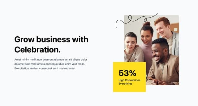 CTA Section Grow business with Celebration